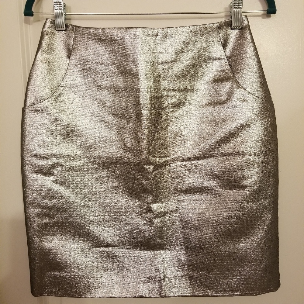 H&M mini skirt silver color evening HM